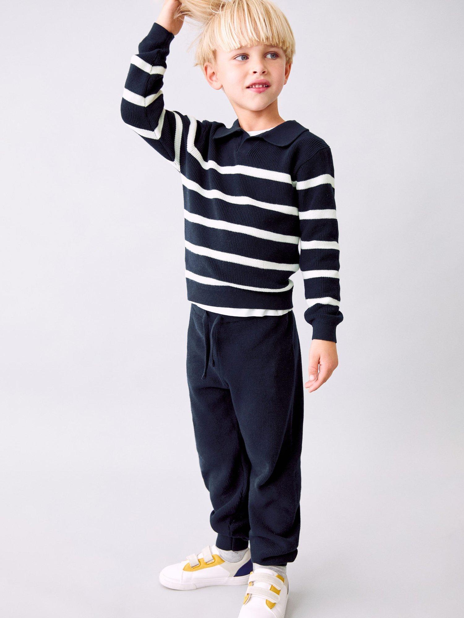 Product image 1 of 5, which shows Mango Kids' Enzo Jumper, Navy, 4-5 years