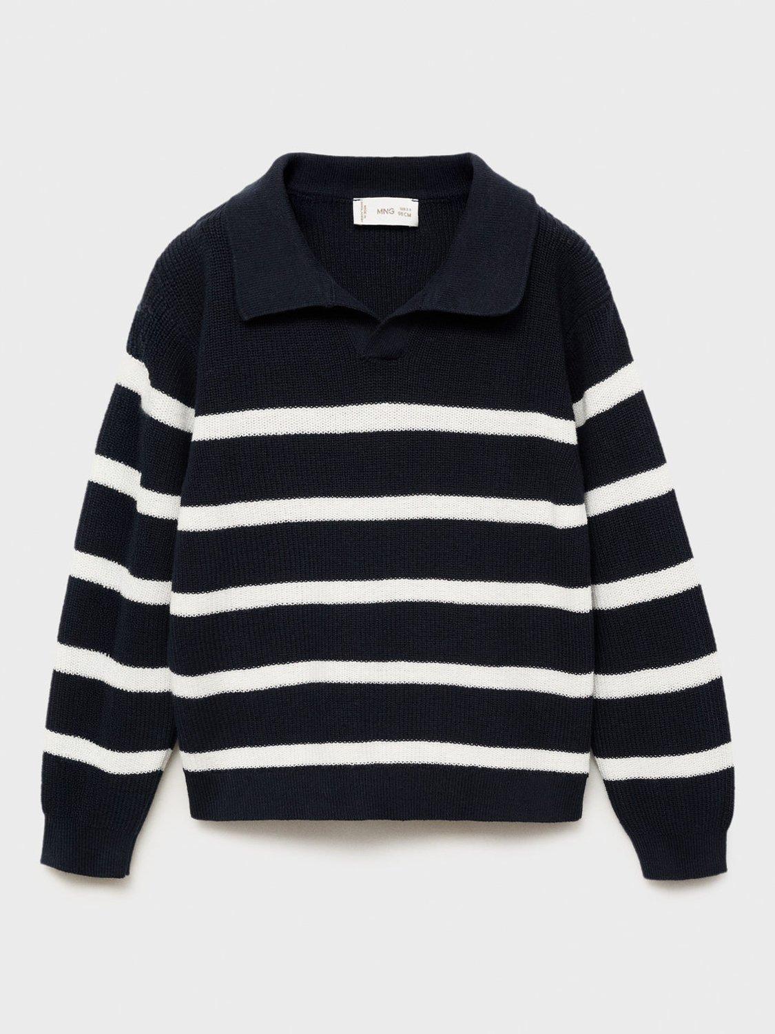 Product image 2 of 5, which shows Mango Kids' Enzo Jumper, Navy, 4-5 years