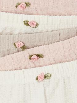 John Lewis Kids' Rose Knickers, Pack of 5, Multi - view 2, Multi