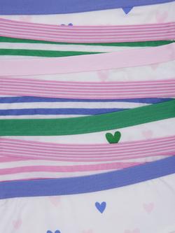 John Lewis Kids' Hearts & Stripes Shortie Knickers, Pack of 7, Multi - view 2, Multi