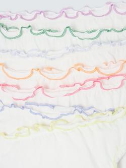 John Lewis Kids' Lettuce Frill Knickers, Pack of 7, Multi - view 2, Multi