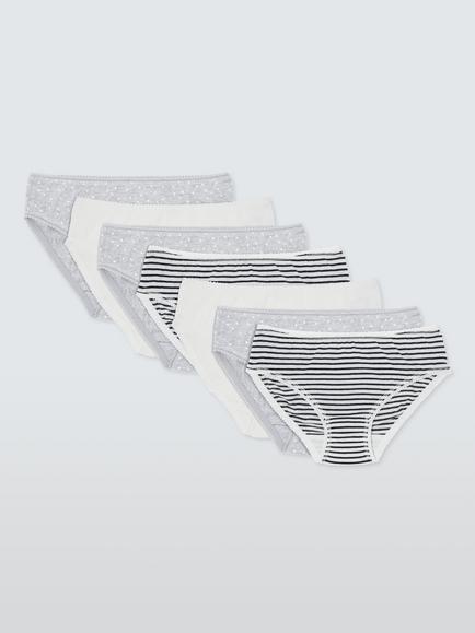 John Lewis Kids' Neutral Knickers, Pack of 7, Multi, Multi