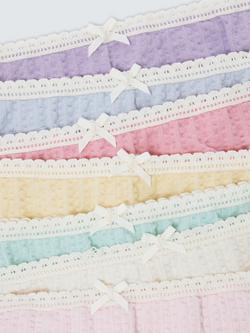 John Lewis Kids' Pointelle Knickers, Pack of 7, Multi - view 2, Multi