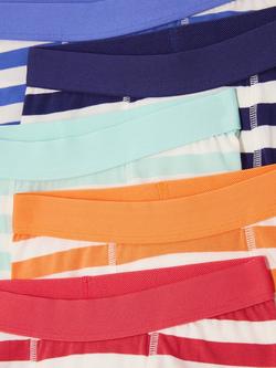 John Lewis Kids' Bright Stripe Trunks, Pack of 5, Multi - view 2, Multi