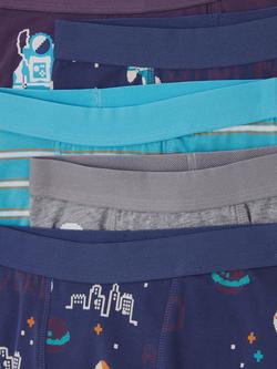 John Lewis Kids' Space Trunks, Pack of 5, Multi - view 2, Multi