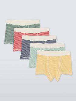 John Lewis Kids' Stripe Trunks, Pack of 5, Multi, Multi