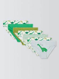 John Lewis Kids' Dinosaur Briefs, Pack of 7, Multi, Multi