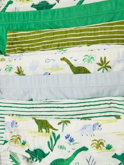 John Lewis Kids' Dinosaur Briefs, Pack of 7, Multi - view 2, Multi