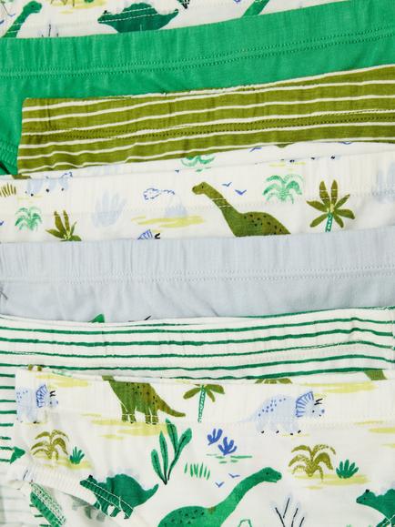John Lewis Kids' Dinosaur Briefs, Pack of 7, Multi - view 2, Multi