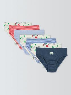 John Lewis Kids' London Briefs, Pack of 7, Multi, Multi