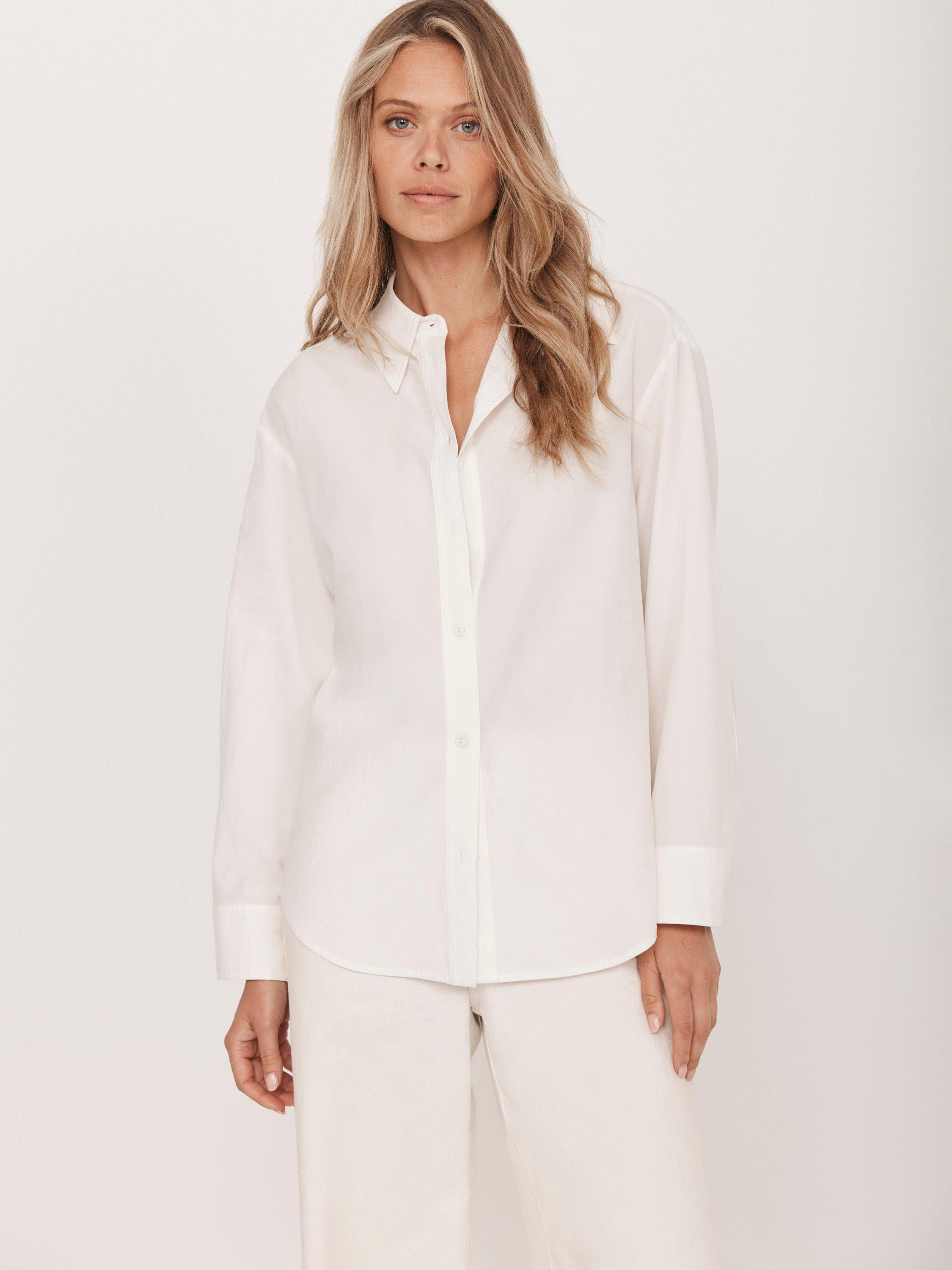 Mint Velvet Oversized Tailored Shirt, White Ivory