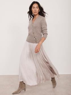 Mint Velvet Crinkle Maxi Skirt, Natural, Natural