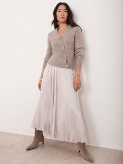 Mint Velvet Crinkle Maxi Skirt, Natural - view 2, Natural