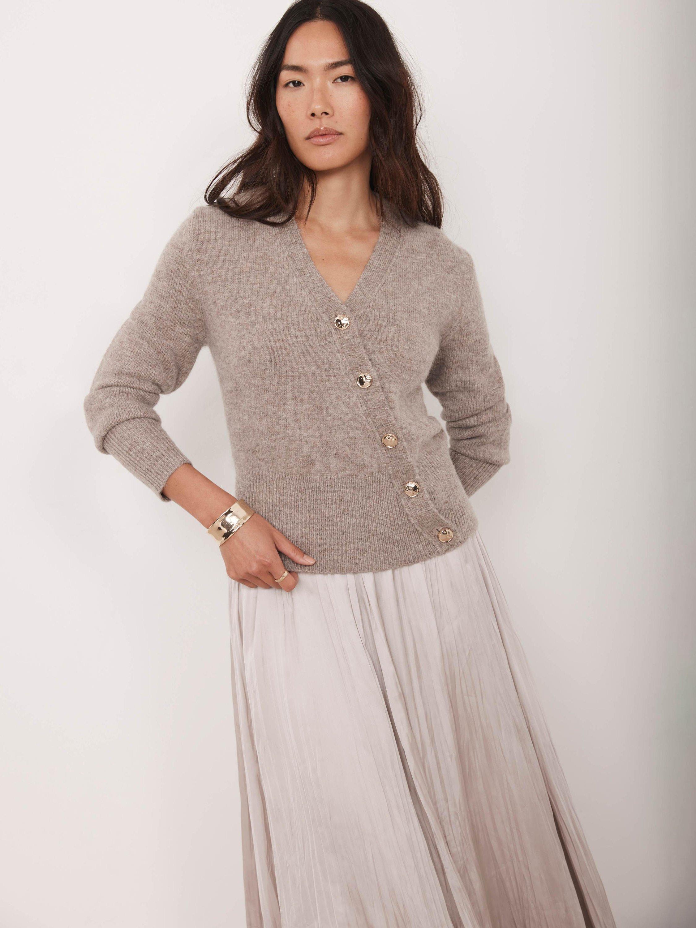 Product image 4 of 7, which shows Mint Velvet Crinkle Maxi Skirt, Natural, XS