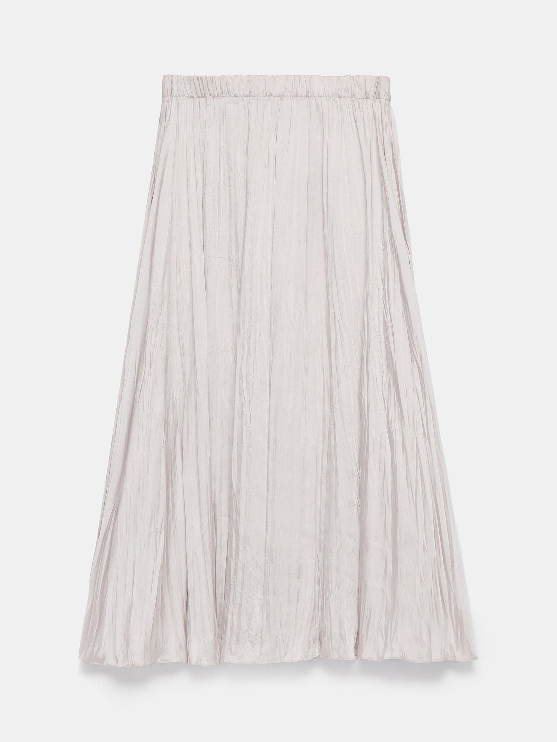 Product image 6 of 7, which shows Mint Velvet Crinkle Maxi Skirt, Natural, XS