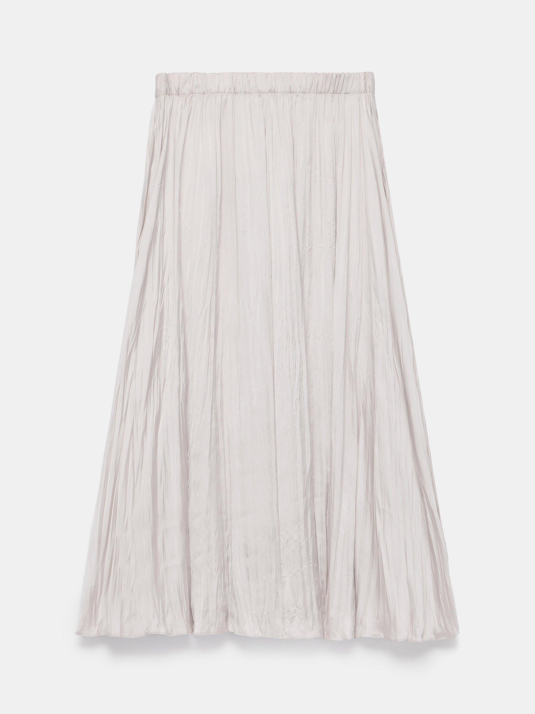 Product image 7 of 7, which shows Mint Velvet Crinkle Maxi Skirt, Natural, XS