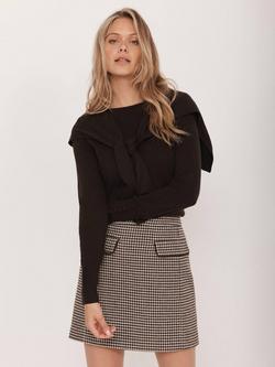 Mint Velvet Checked Mini Skirt, Brown/Multi - view 2, Brown/Multi