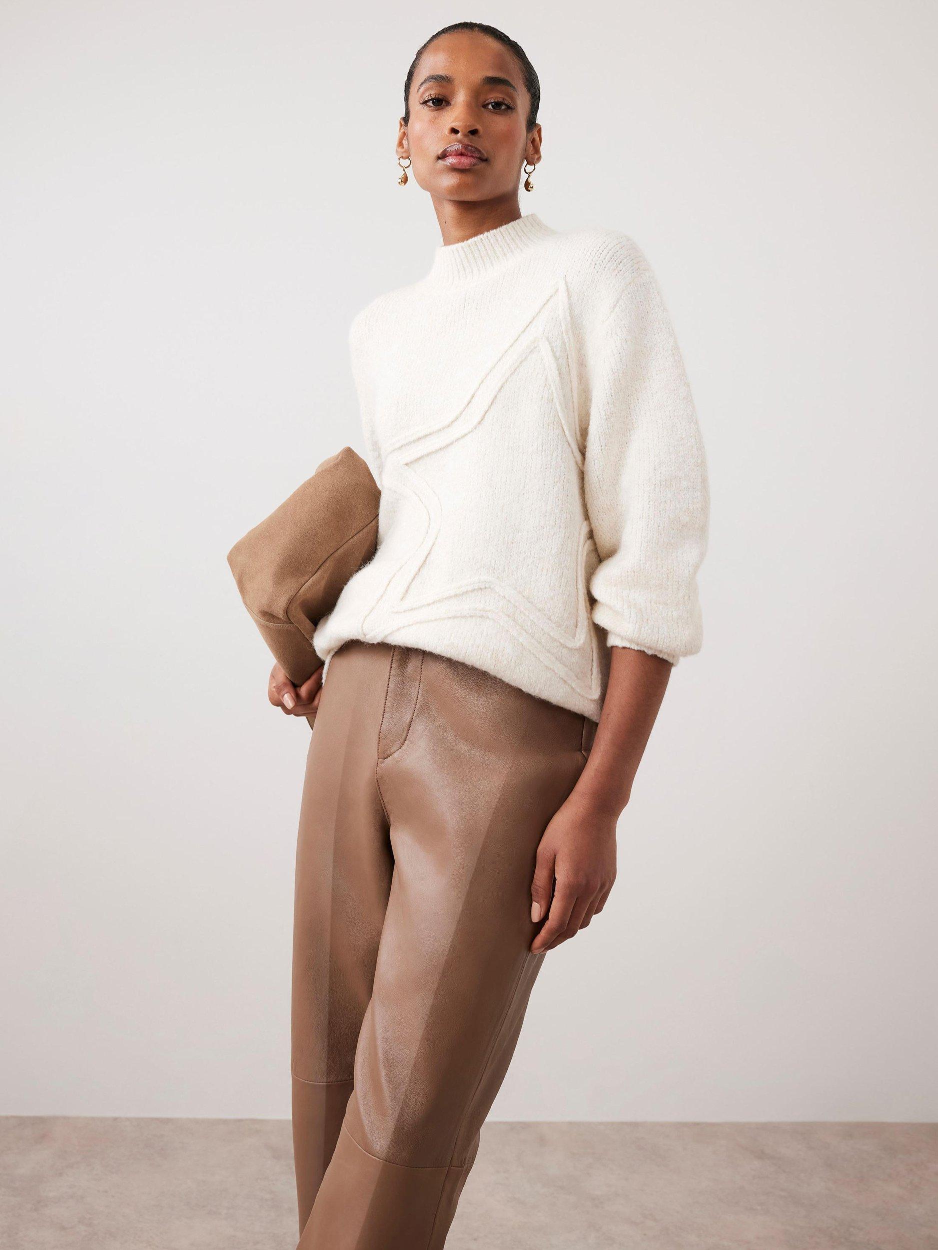 Mint Velvet Star Knit Jumper, White Ivory