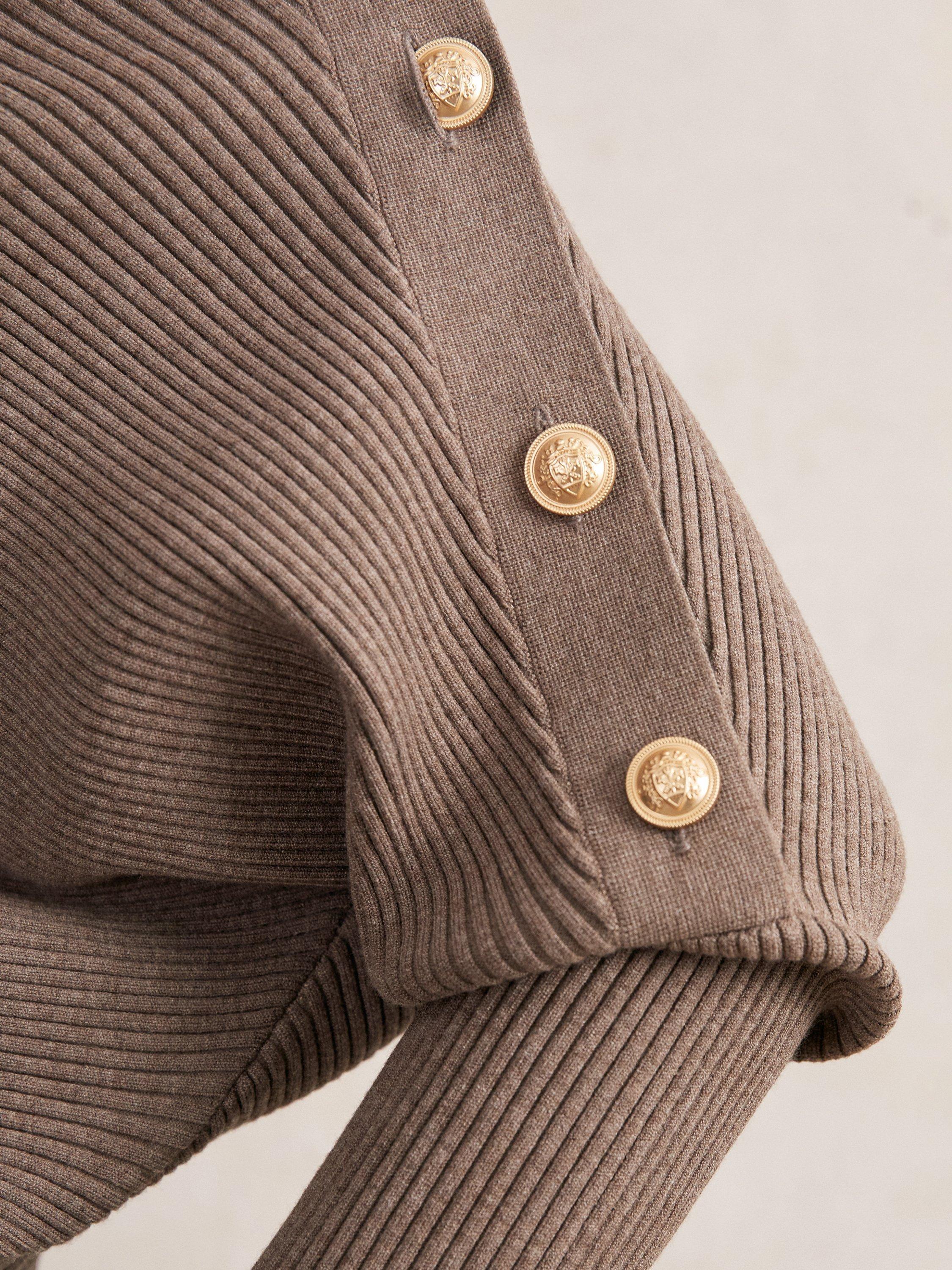 Product image 5 of 5, which shows Reiss Lexi Button Detail Jumper, Taupe, XS