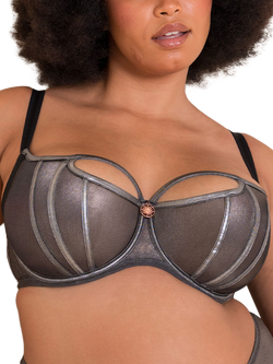 Curvy Kate Eos Underwired Balcony Bra, Black Sparkle, Black Sparkle