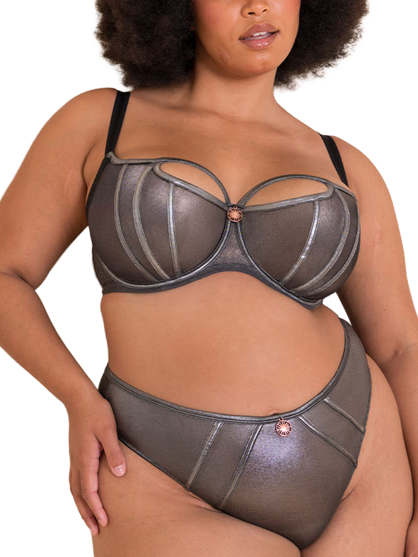 Product image 5 of 8, which shows Curvy Kate Eos Underwired Balcony Bra, Black Sparkle, 30E