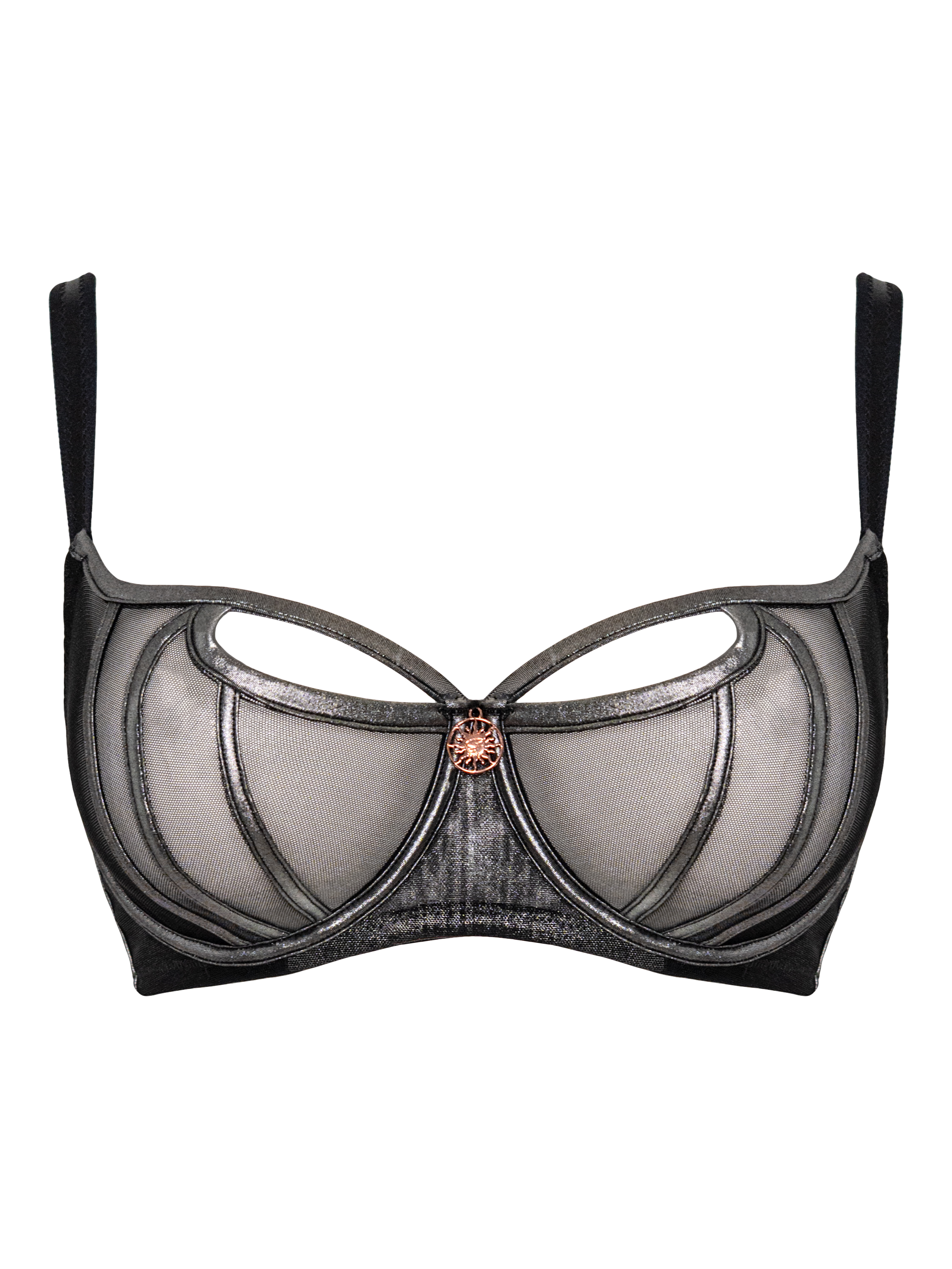 Product image 8 of 8, which shows Curvy Kate Eos Underwired Balcony Bra, Black Sparkle, 30E