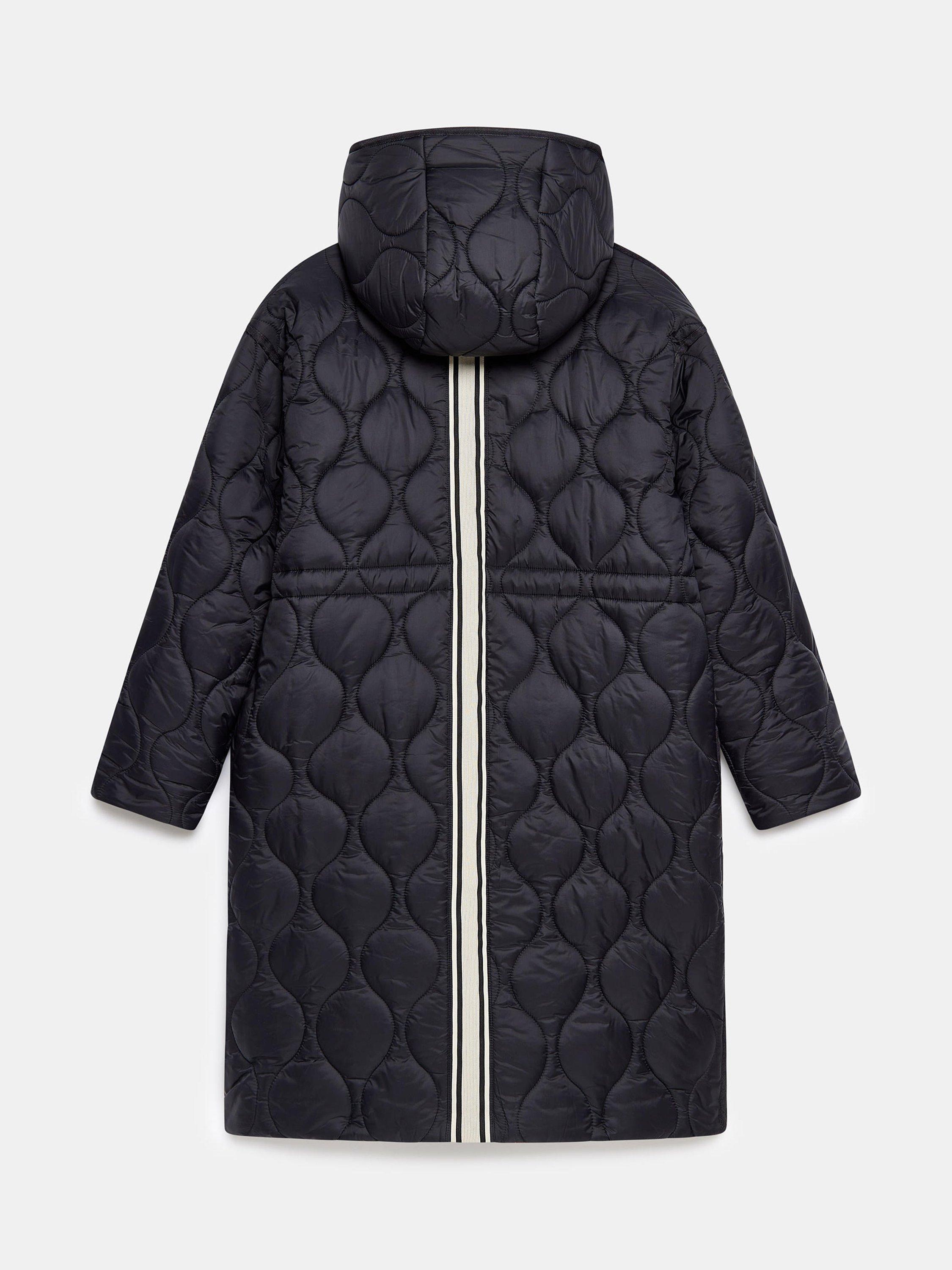 Product image 8 of 8, which shows Mint Velvet Double Layer Quilted Coat, Black, XS