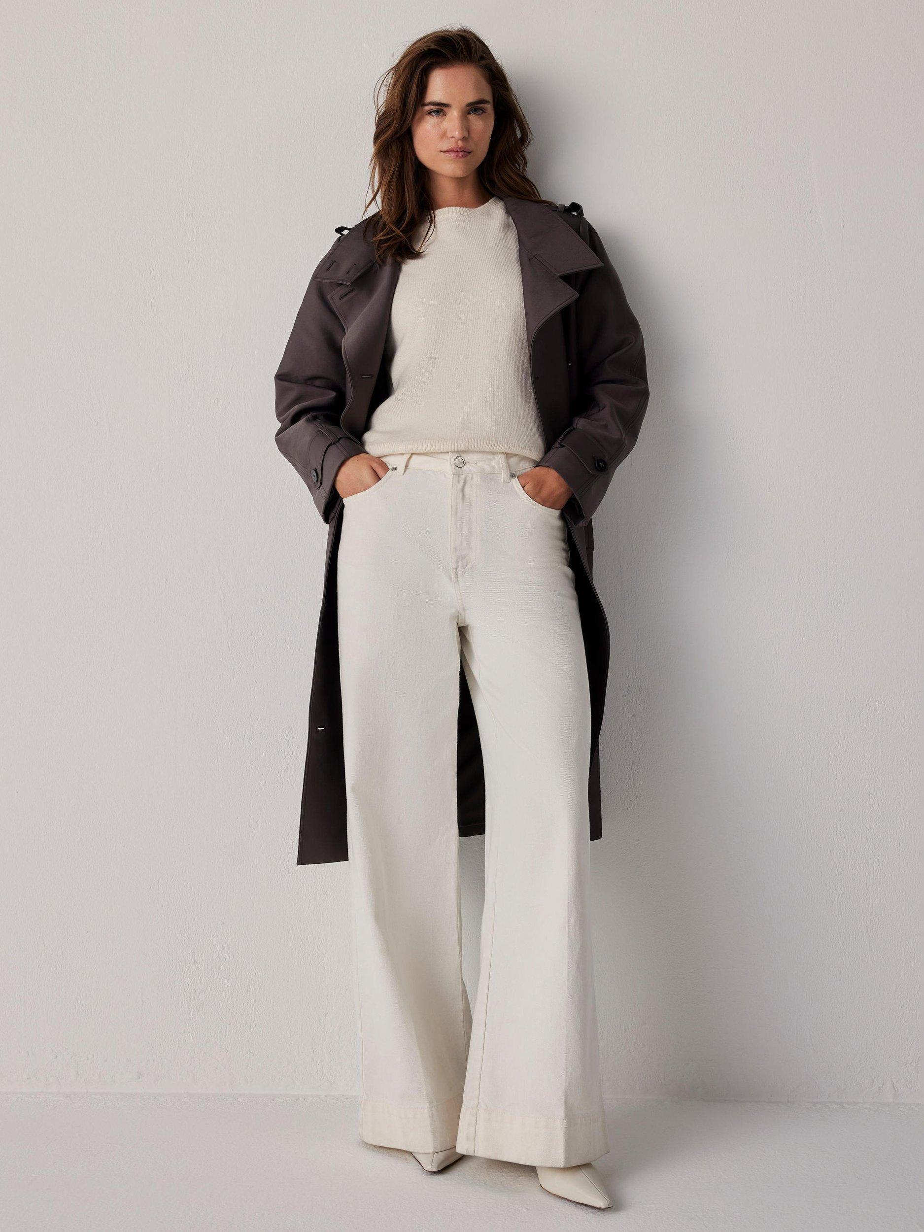 Product image 1 of 8, which shows Mint Velvet Funnel Neck Trench Coat, Brown, M