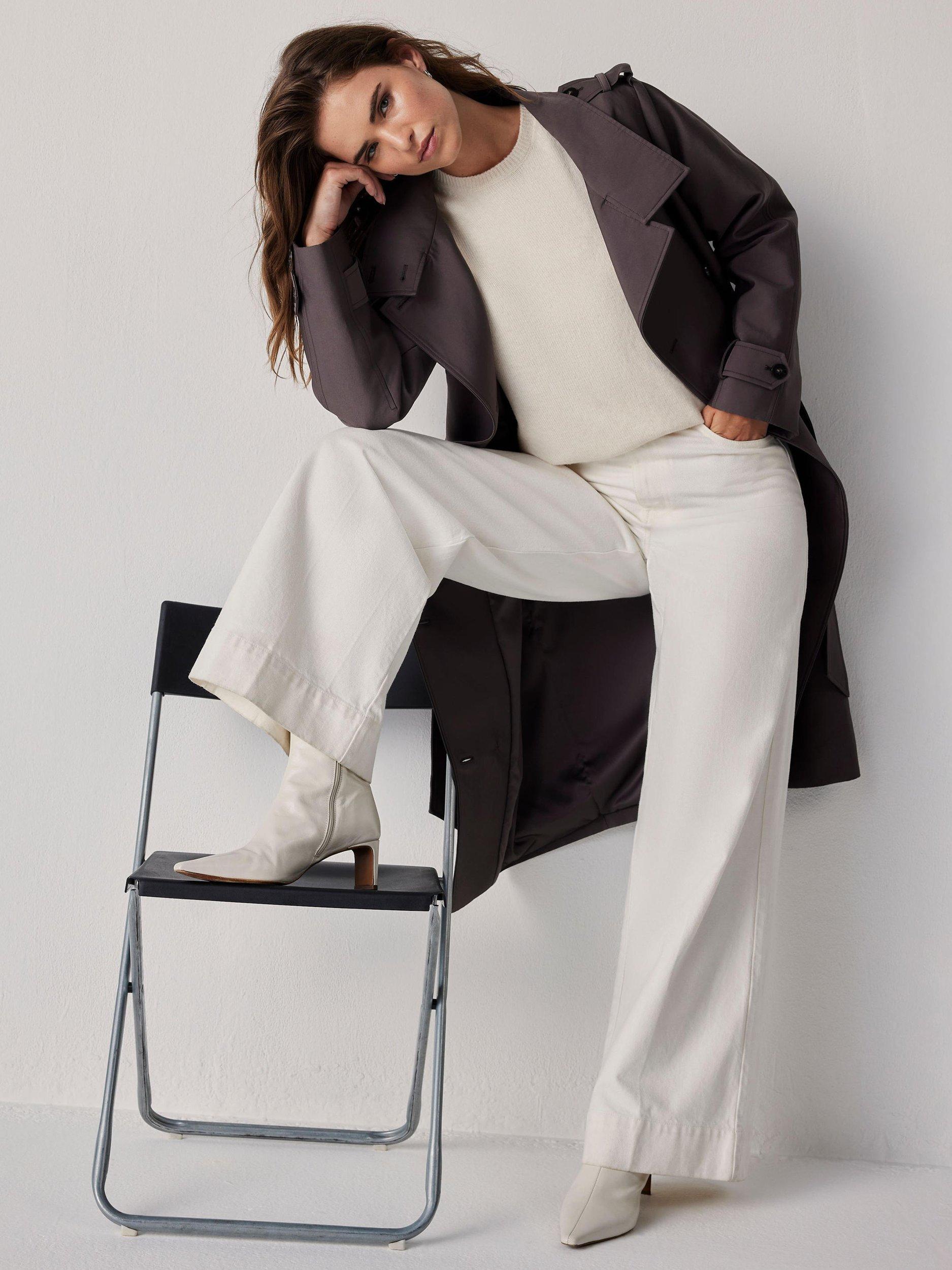 Product image 3 of 8, which shows Mint Velvet Funnel Neck Trench Coat, Brown, M