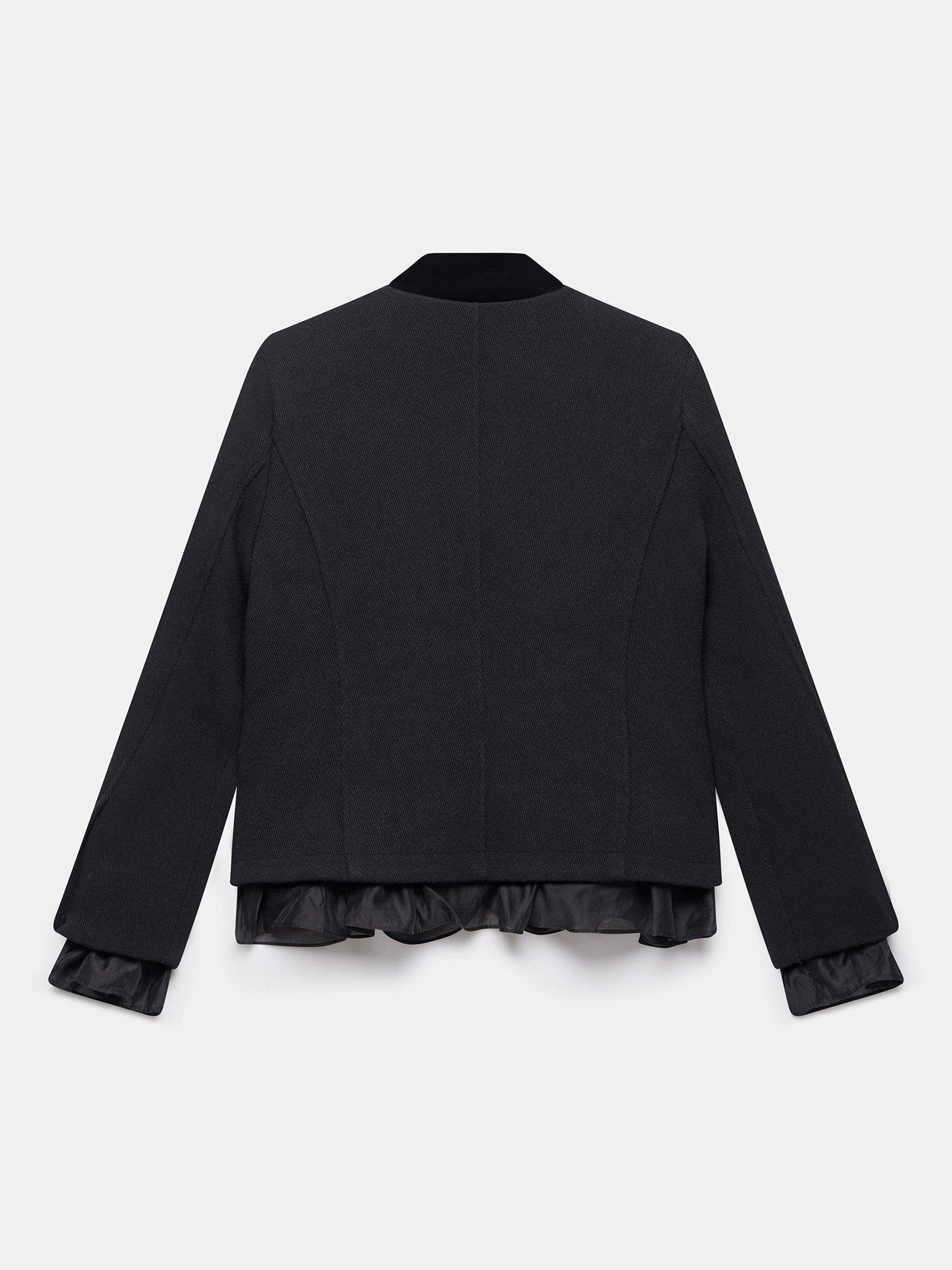 Product image 8 of 8, which shows Mint Velvet Wool Blend Military Jacket, Black, XS