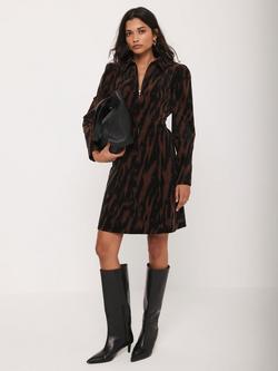 Mint Velvet Corduroy Mini Dress, Brown, Brown