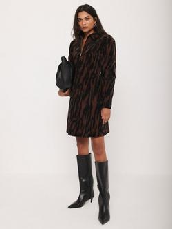 Mint Velvet Corduroy Mini Dress, Brown - view 2, Brown