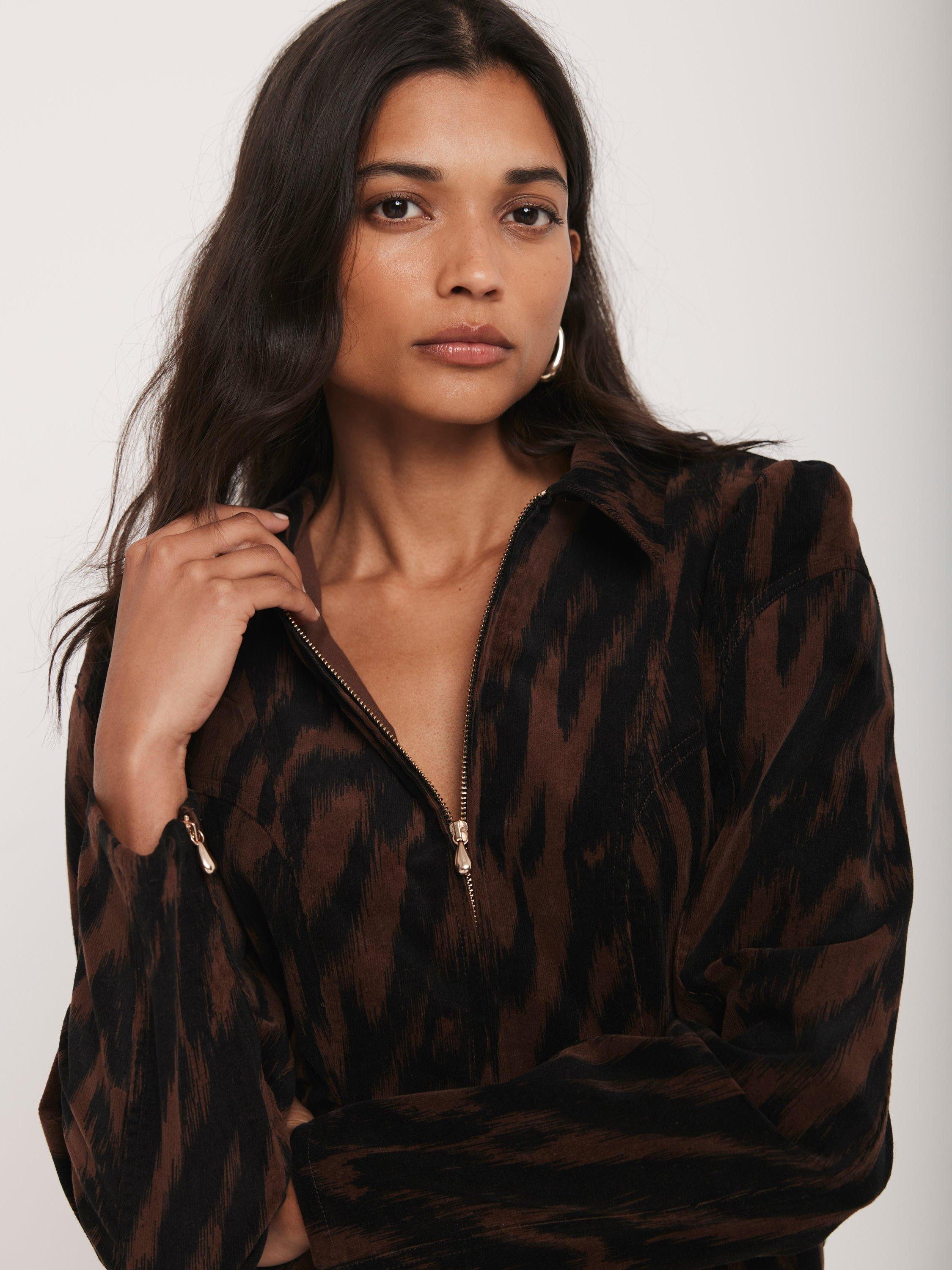 Product image 3 of 8, which shows Mint Velvet Corduroy Mini Dress, Brown, 6