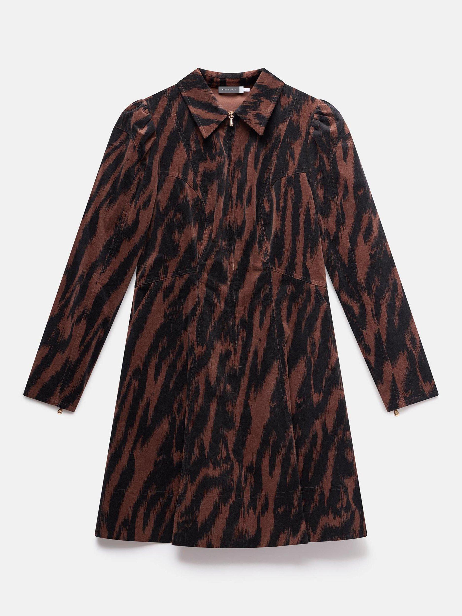 Product image 6 of 8, which shows Mint Velvet Corduroy Mini Dress, Brown, 6