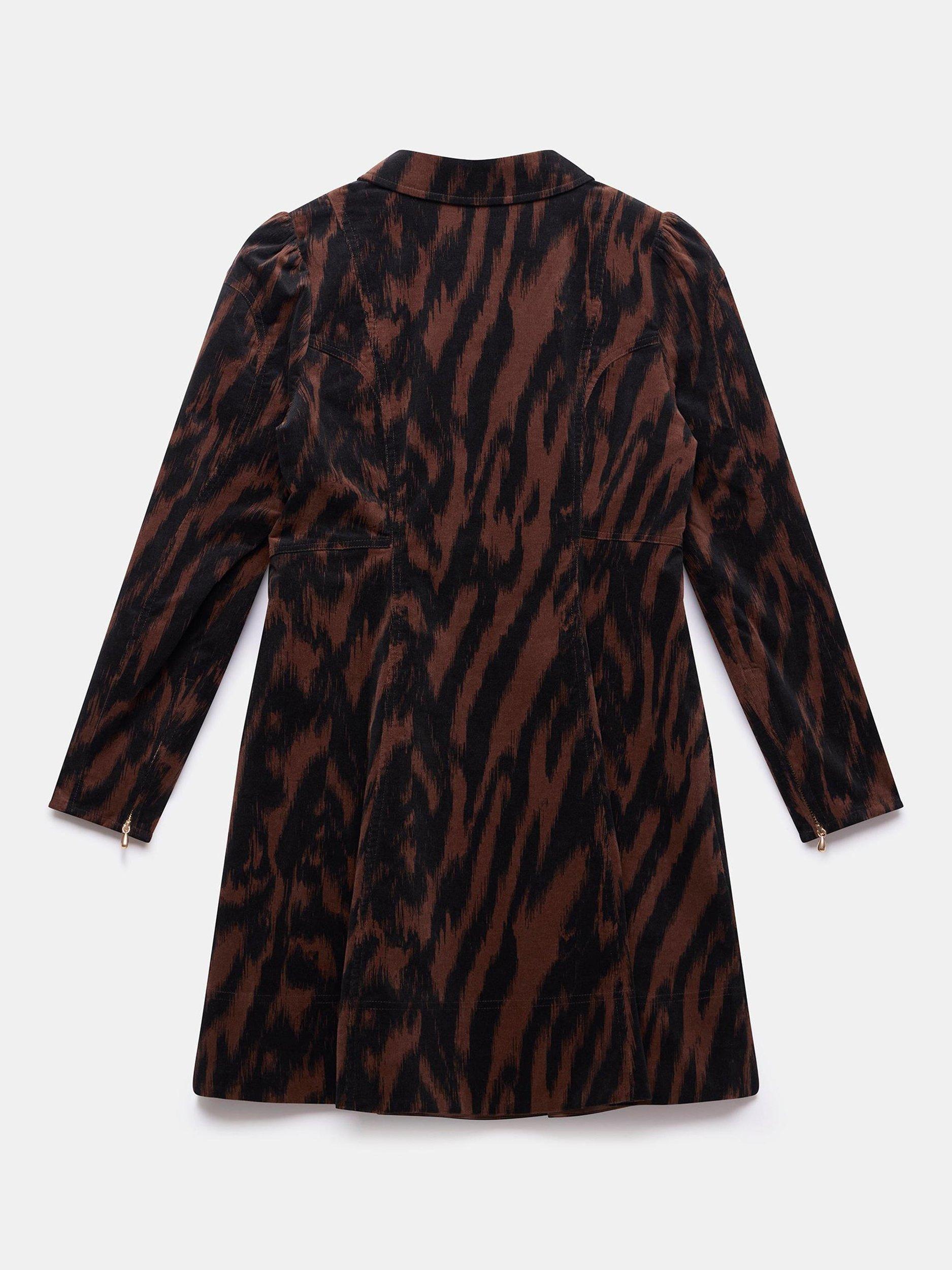 Product image 7 of 8, which shows Mint Velvet Corduroy Mini Dress, Brown, 6