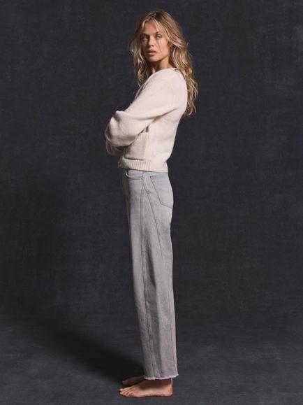 Mint Velvet Comfort Stretch Tapered Barrel Leg Jeans, Grey - view 2, Grey