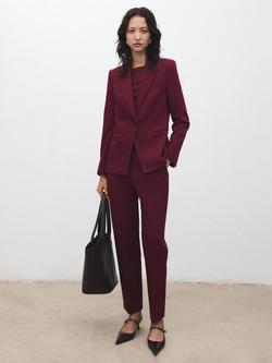 Mango Boreal Single Button Blazer - view 2, Dark Red