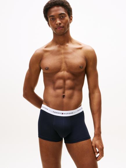 Tommy Hilfiger Stretch Cotton Logo Waistband Trunks, Pack of 5, Desert Sky/Silver/White - view 2, Desert Sky/Silver/White