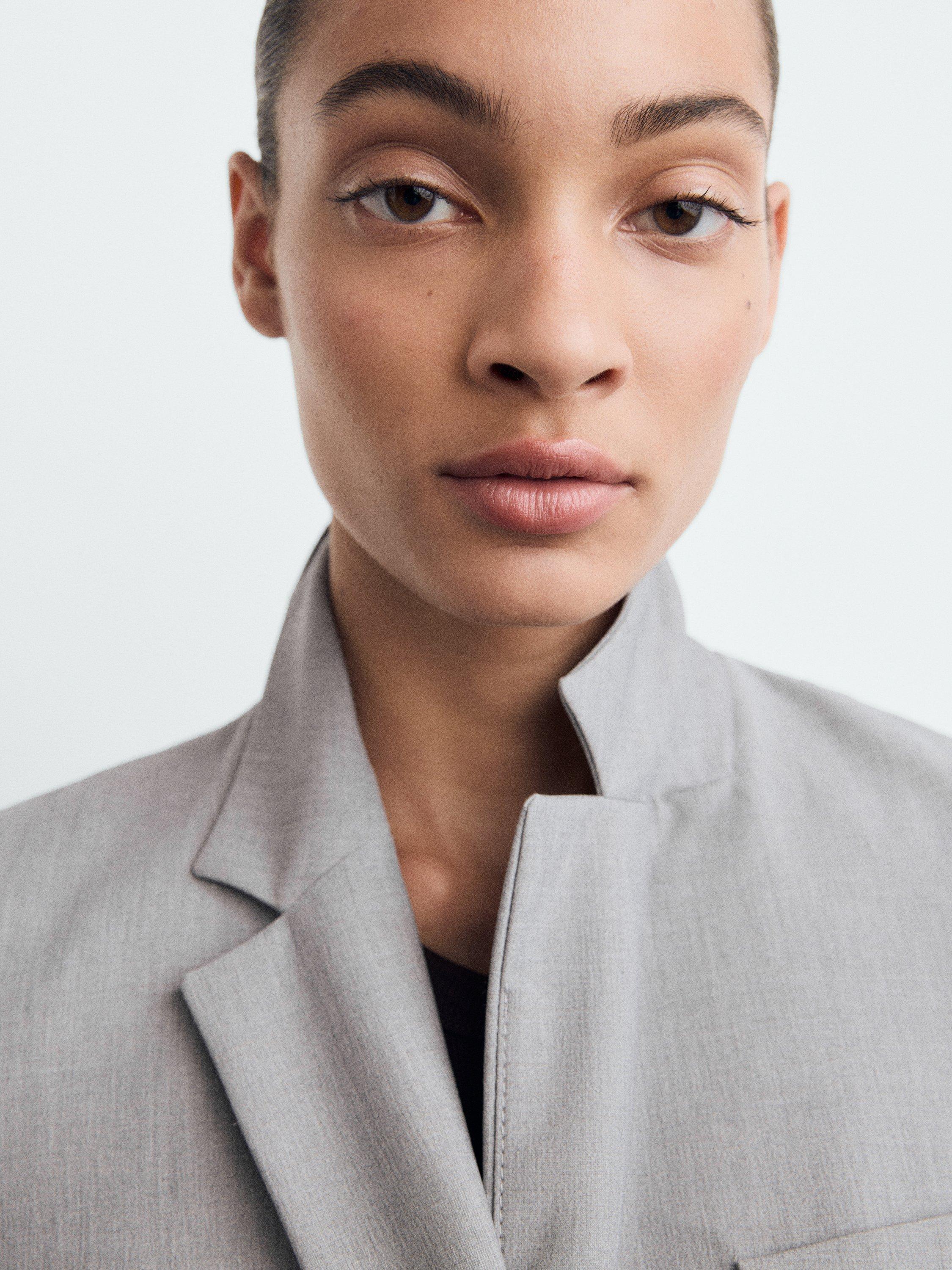 Product image 4 of 8, which shows Mango Borevi Single Breasted Blazer, Grey, 10