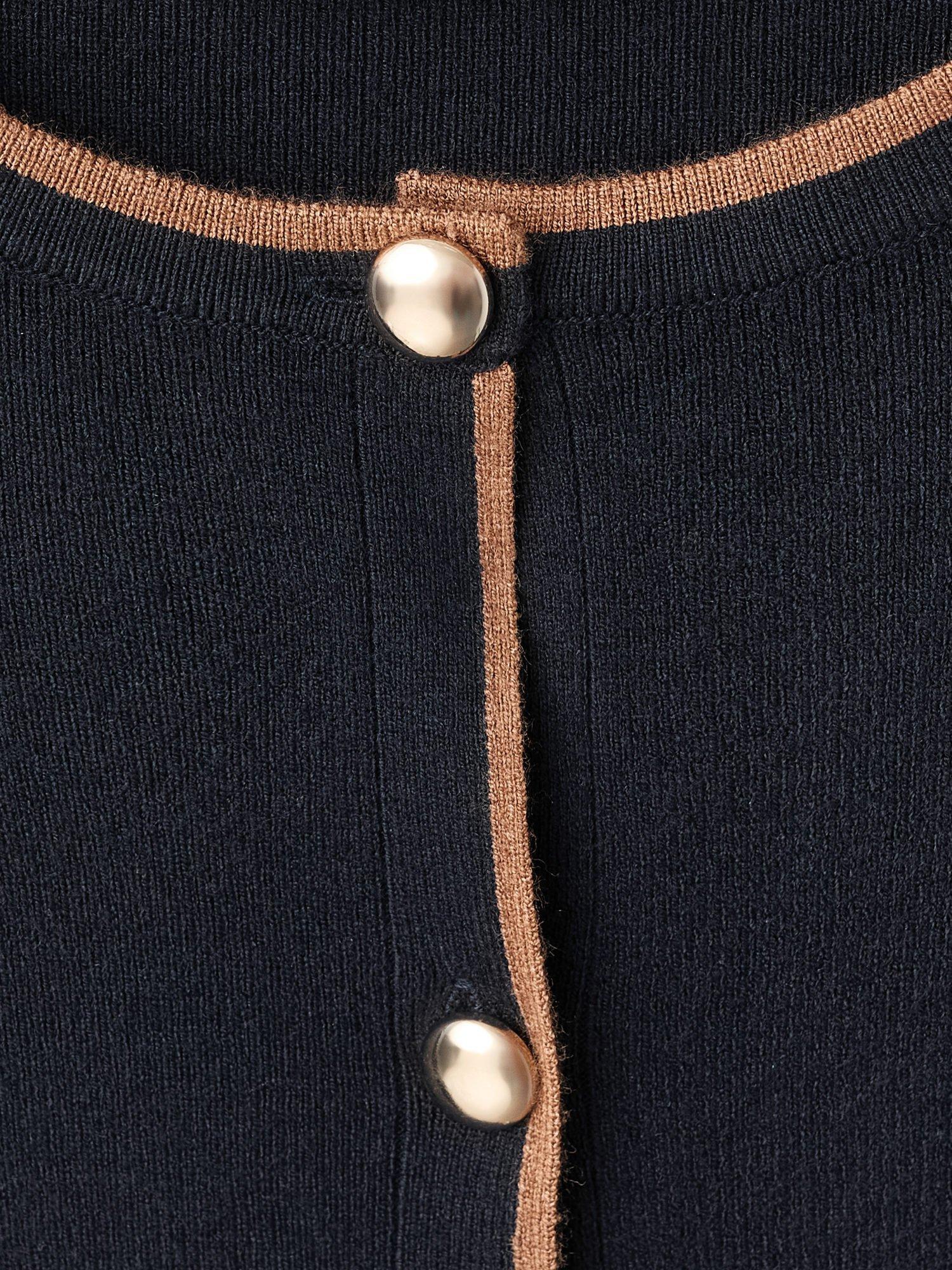 Product image 8 of 8, which shows Mango Lucca Colour Contrast Cardigan, Navy, XS