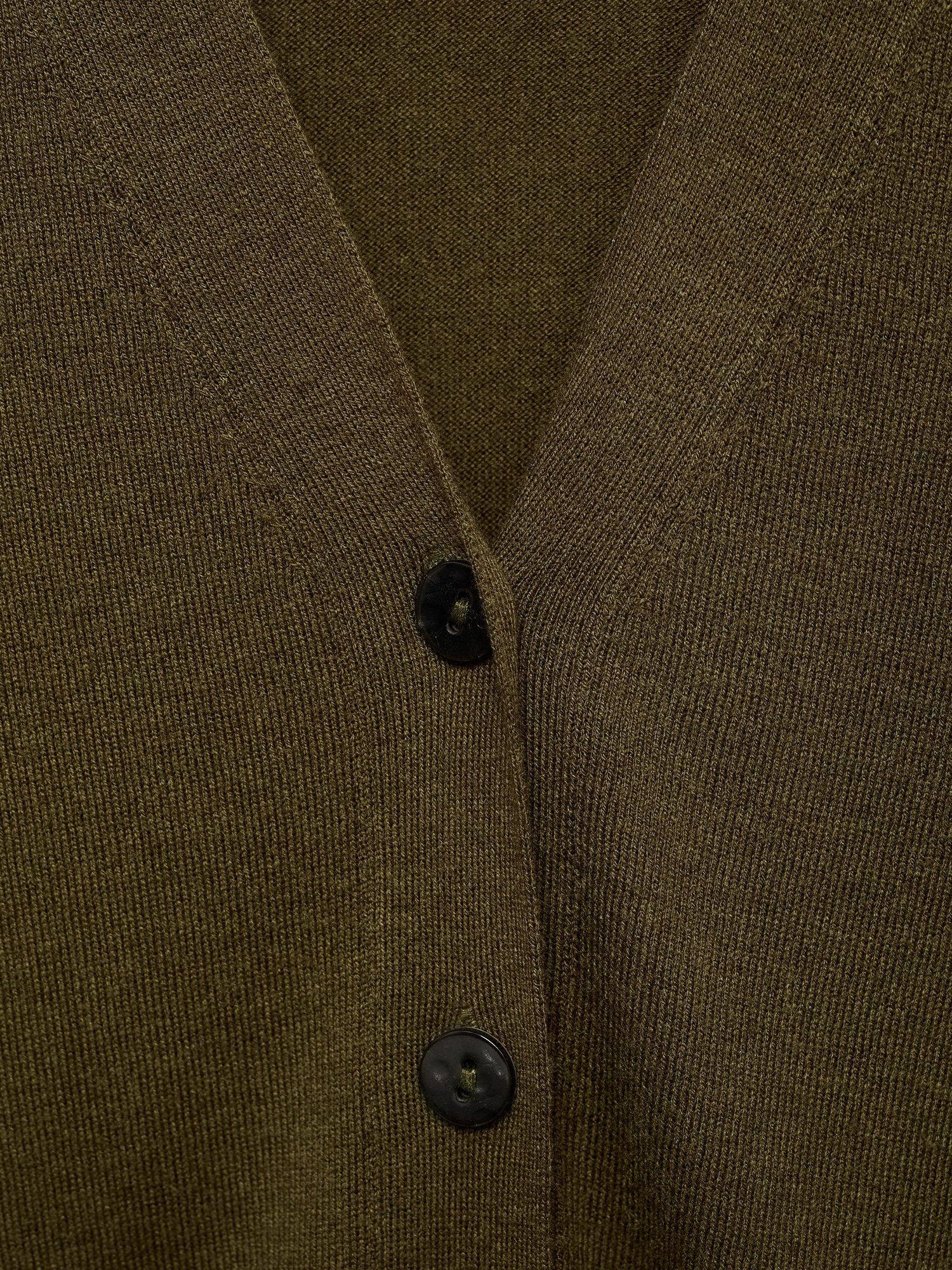 Product image 9 of 9, which shows Mango Lucca V-Neck Cardigan, Khaki, XXS