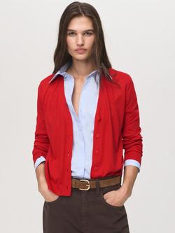 Mango Lucca V-Neck Cardigan, Red