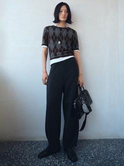 Mango Rombus Argyle Knit Top, Grey, Grey