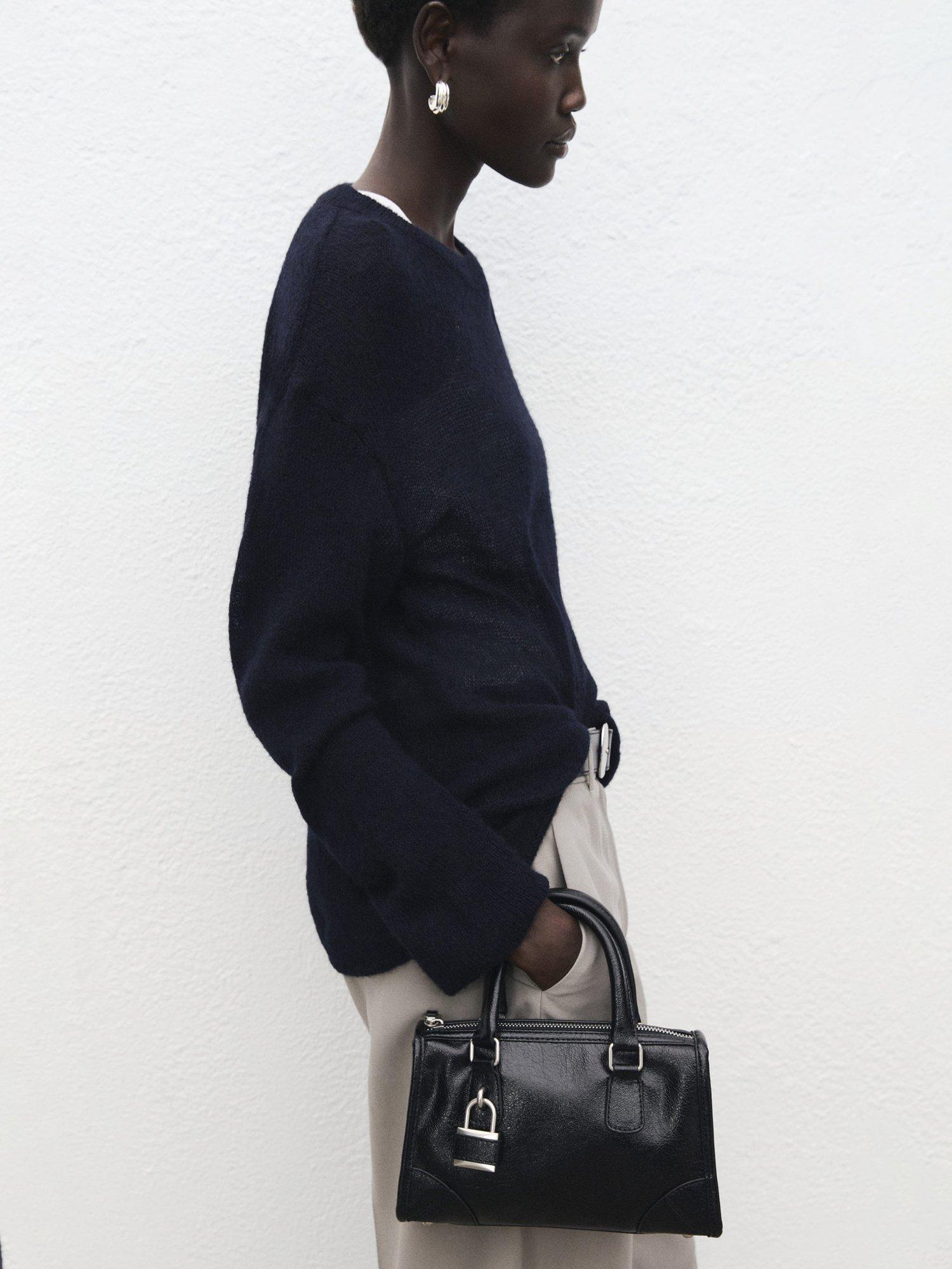 Product image 6 of 8, which shows Mango Pili Fine Knit Jumper, Navy, M