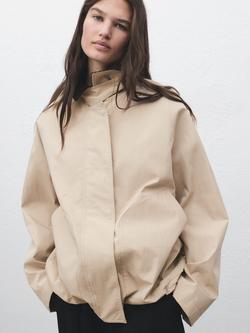 Mango Corduroy Collar Barn Jacket, Beige, Beige