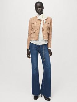 Mango Winter Tweed Jacket - view 2, Medium Brown