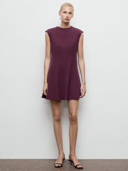 Mango Cati Sleeveless Mini Dress, Dark Red - view 2, Dark Red