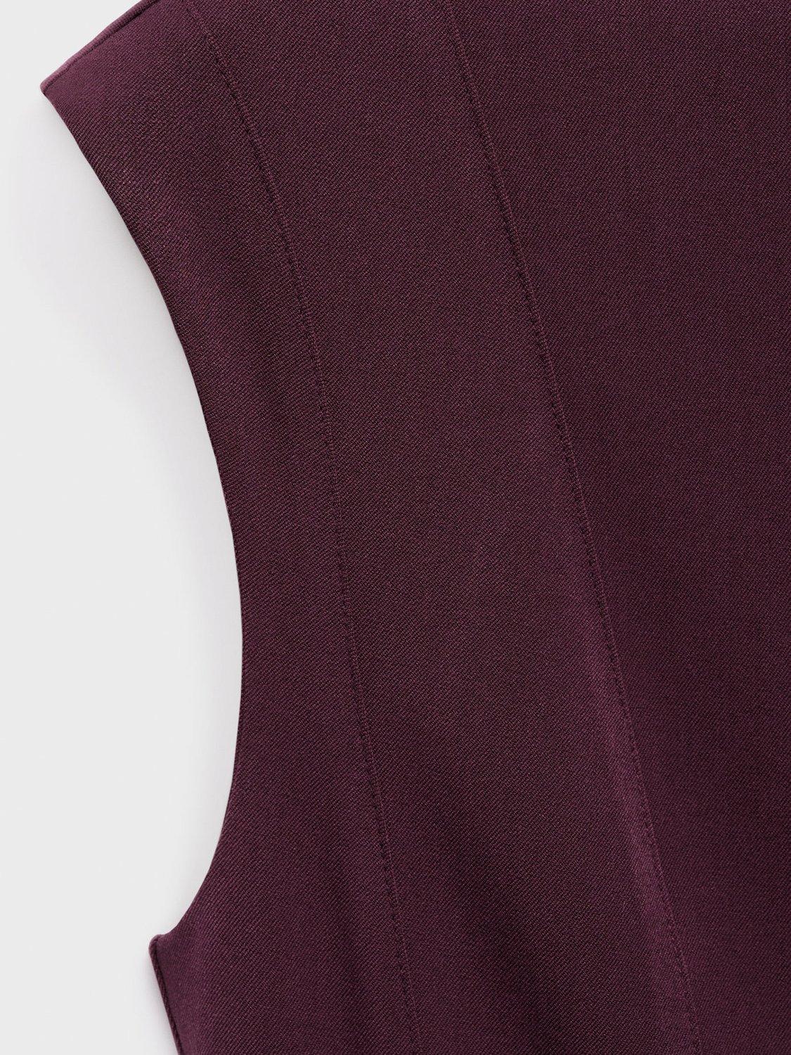 Product image 8 of 8, which shows Mango Cati Sleeveless Mini Dress, Dark Red, 10