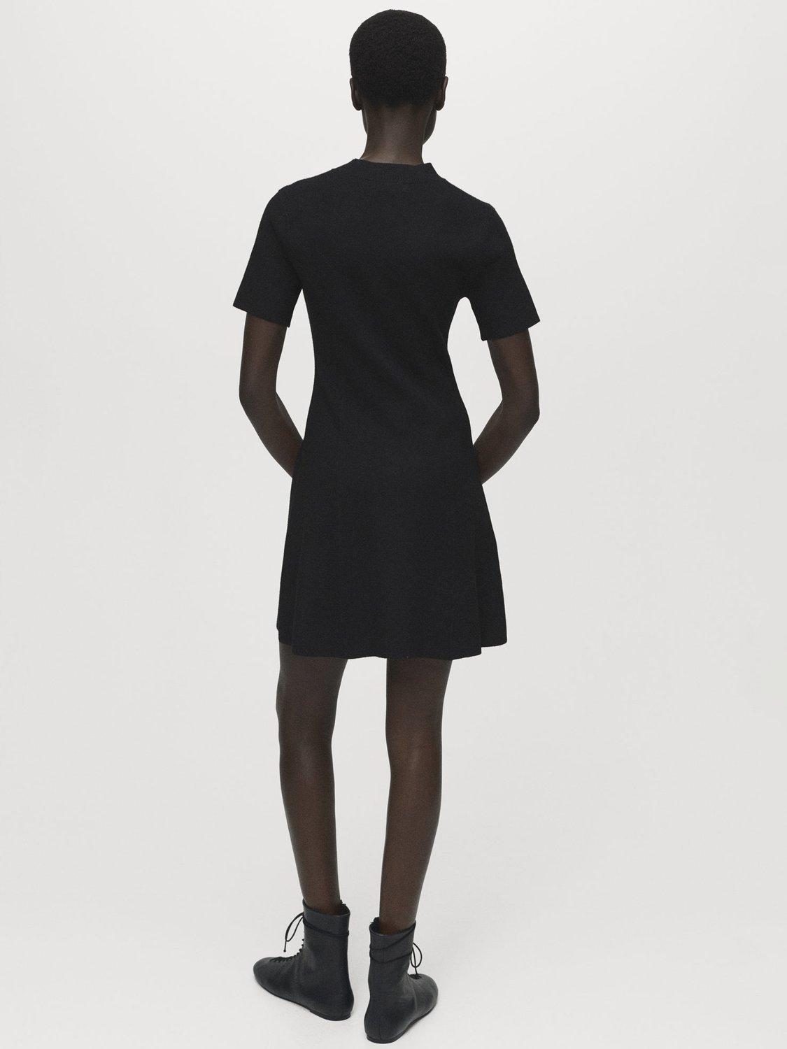 Product image 4 of 7, which shows Mango Domino Jumper Mini Dress, Black, 8