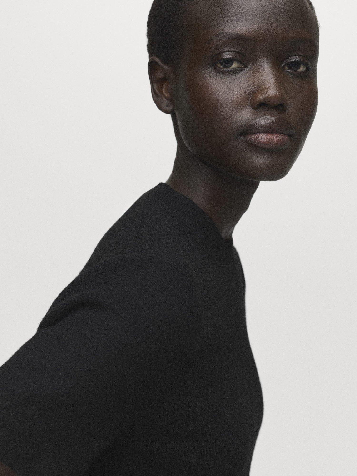 Product image 6 of 7, which shows Mango Domino Jumper Mini Dress, Black, 8